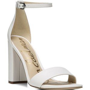 Sam Edelman - Daniella Leather Ankle Strap Block Heel Square Toe Dress Sandals